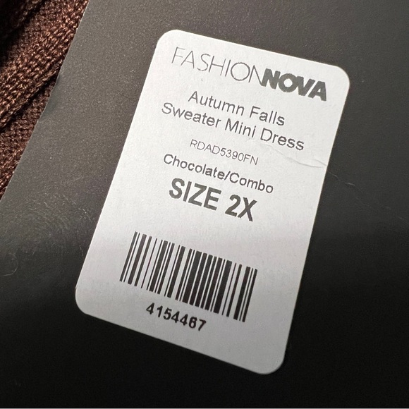 Fashion Nova Autumn Falls Sweater Mini Dress 2X NWT - Picture 5 of 9